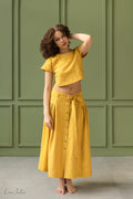 Conjunto Taormina | Top de Lino y Falda Midi Acampanada