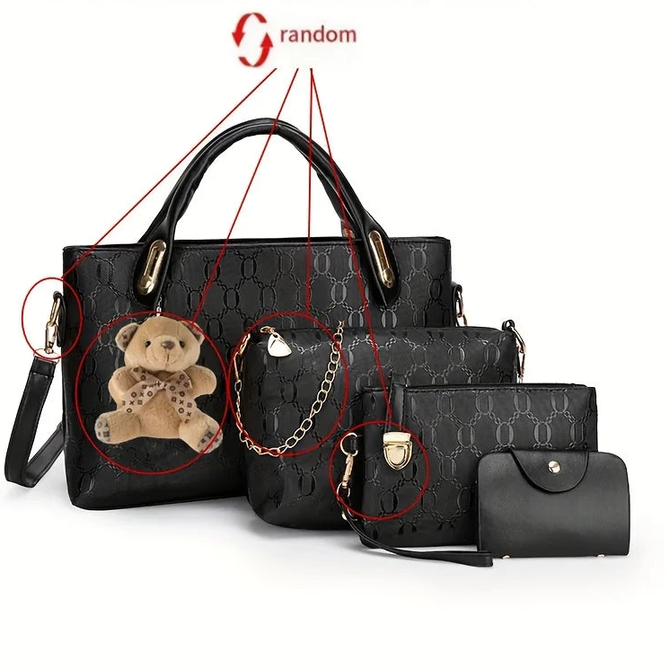 Set 4 Bolsos Geométricos con Cadena