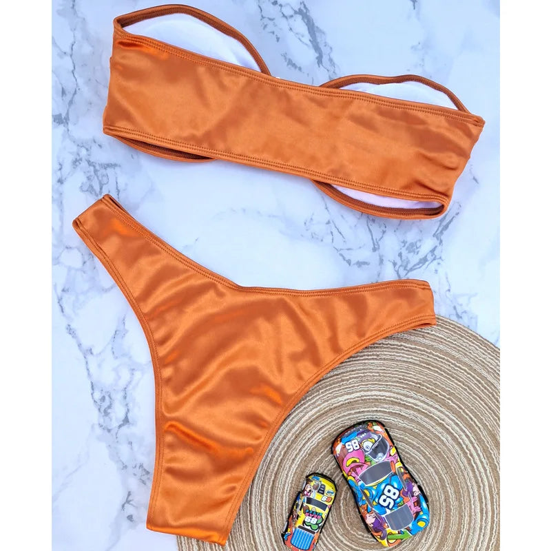 Bikini Bandeau con Tiras Ajustables