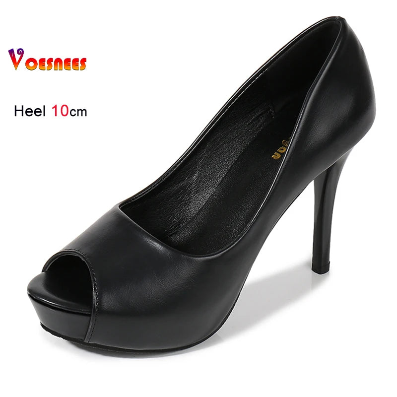 Zapatos de Tacón Alto Peep Toe