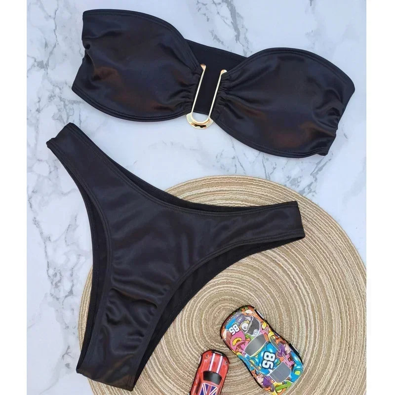 Bikini Bandeau con Tiras Ajustables