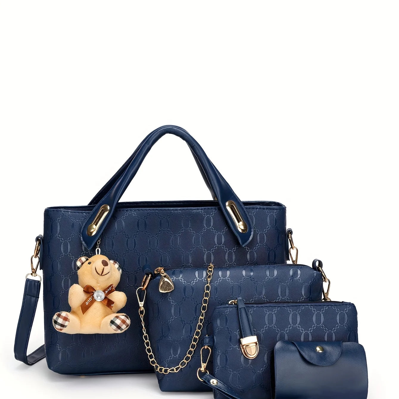 Set 4 Bolsos Geométricos con Cadena