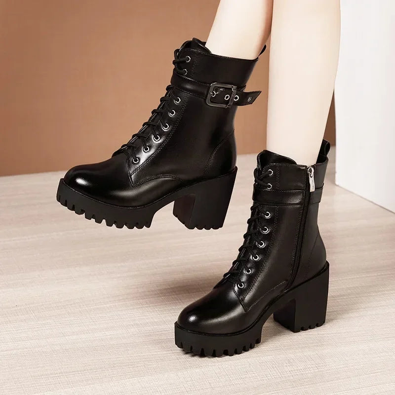 Botines de Tacón con Plataforma Tallas 32-43