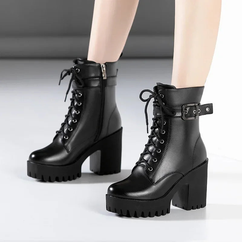 Botines de Tacón con Plataforma Tallas 32-43
