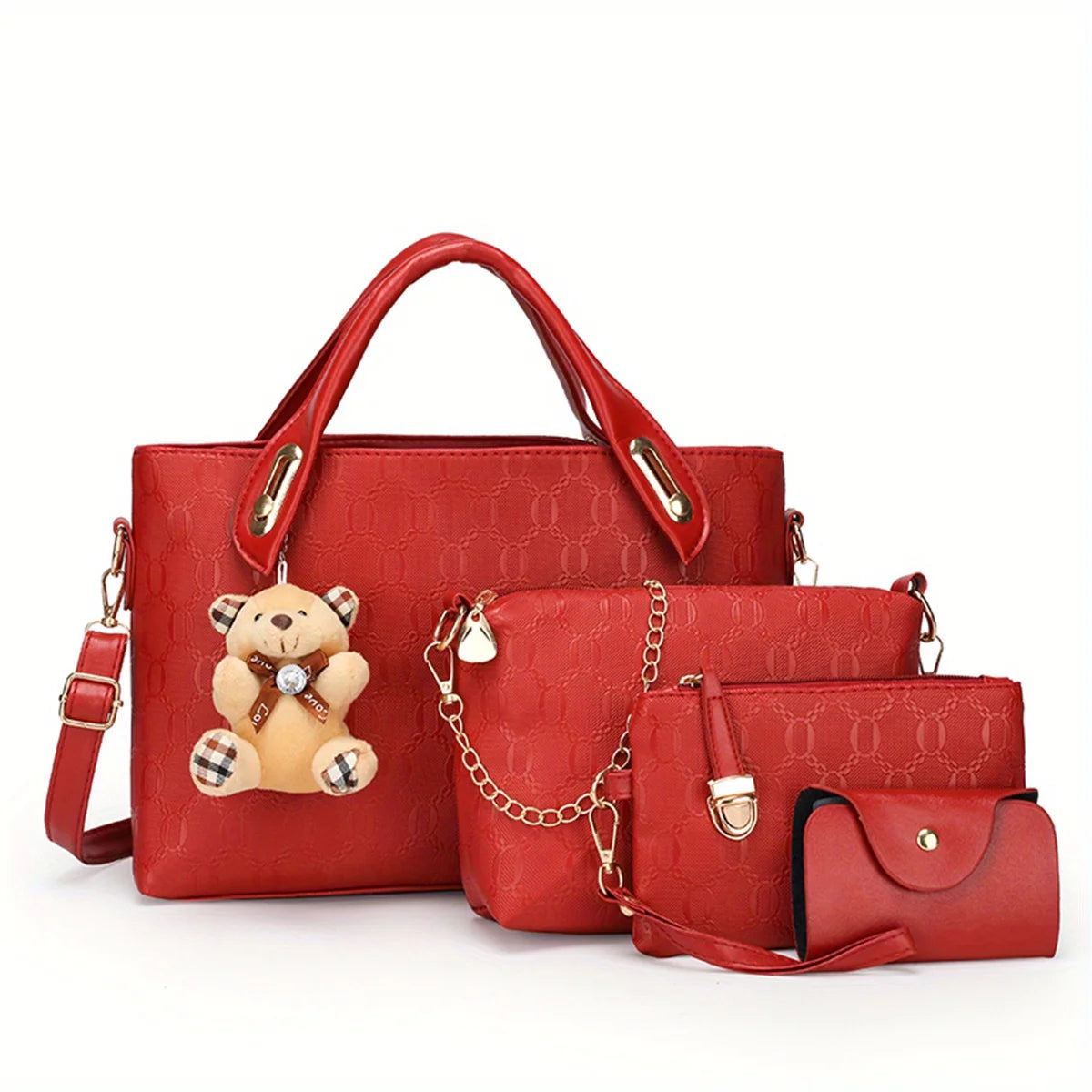 Set 4 Bolsos Geométricos con Cadena