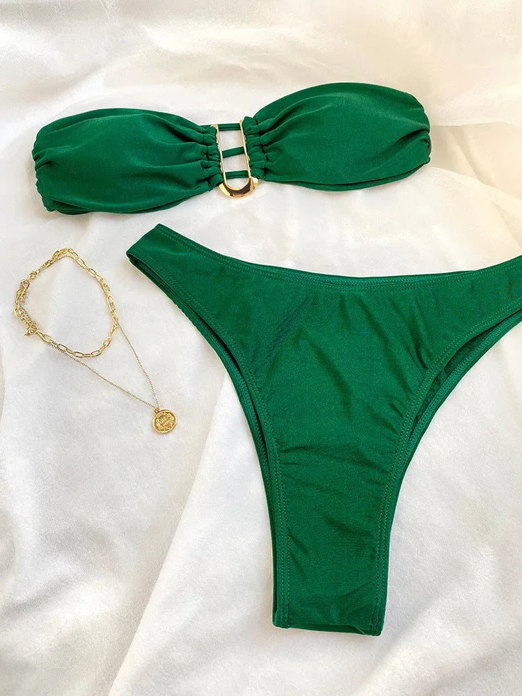 Bikini Bandeau con Tiras Ajustables