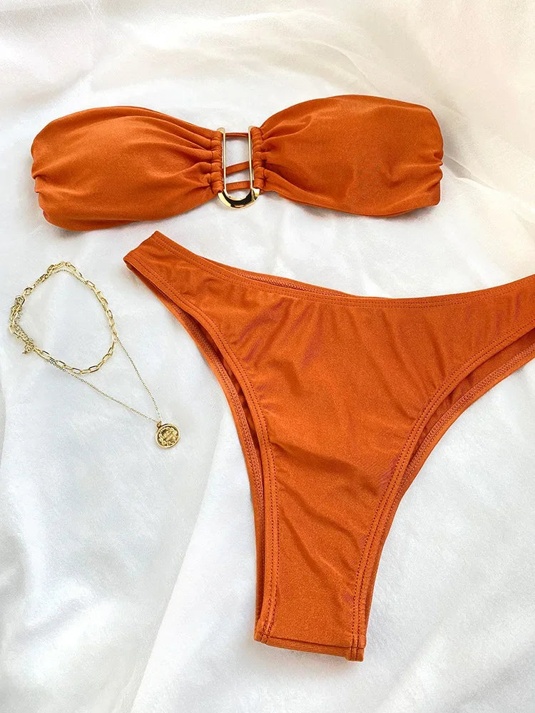 Bikini Bandeau con Tiras Ajustables