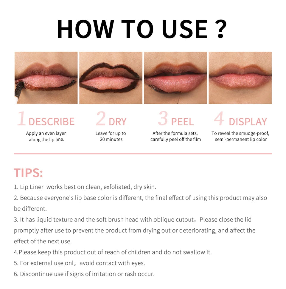Tinte de Labios Peel-Off Waterproof