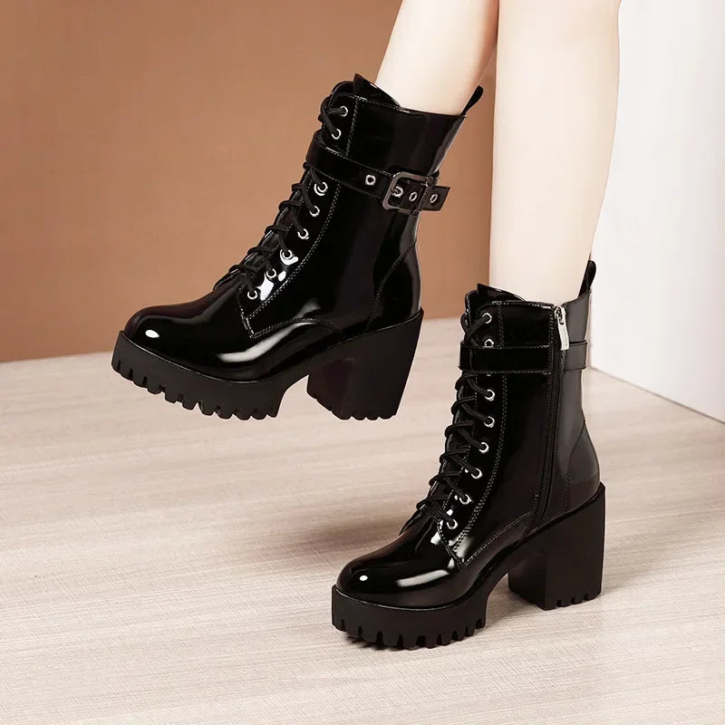Botines de Tacón con Plataforma Tallas 32-43