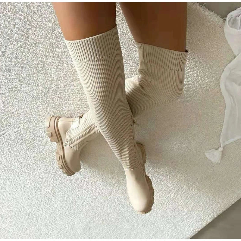 Botas Altas de Punto Elástico