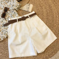 Shorts Wide Leg de Algodón con Cinturón
