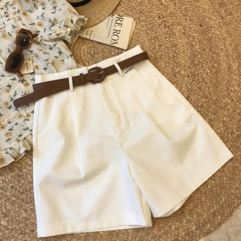 Shorts Wide Leg de Algodón con Cinturón