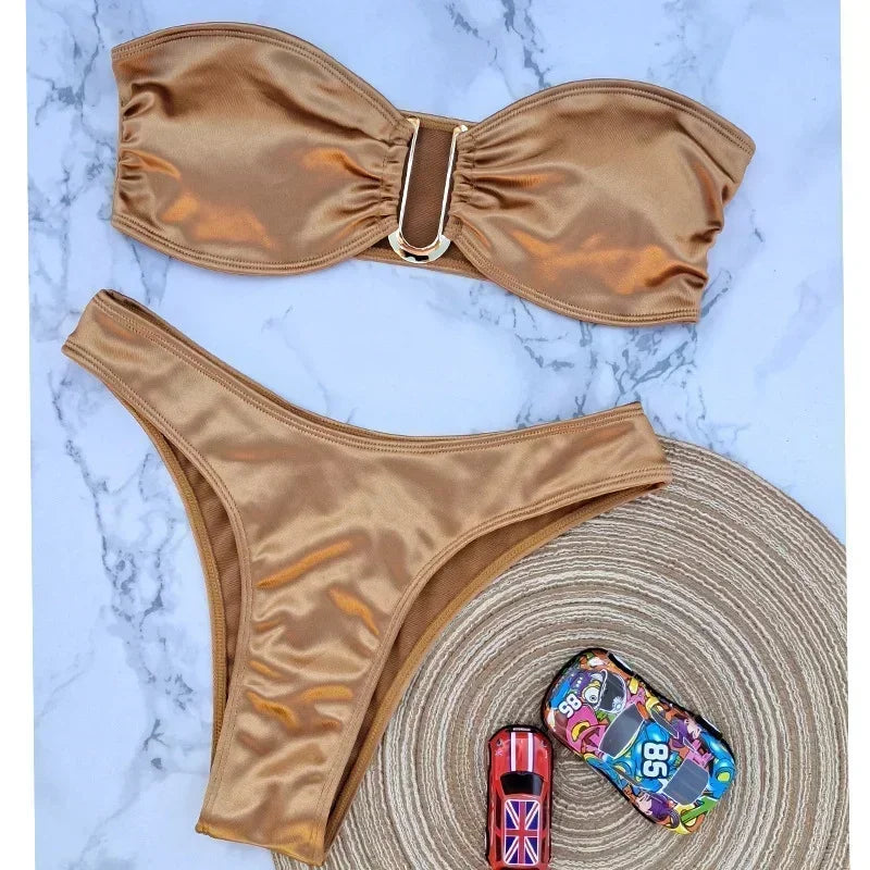 Bikini Bandeau con Tiras Ajustables