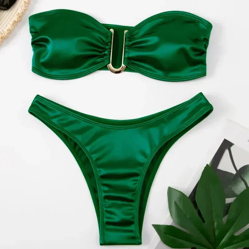 Bikini Bandeau con Tiras Ajustables