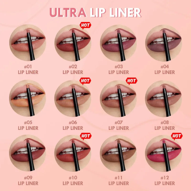 Perfilador de Labios Waterproof 12 Colores