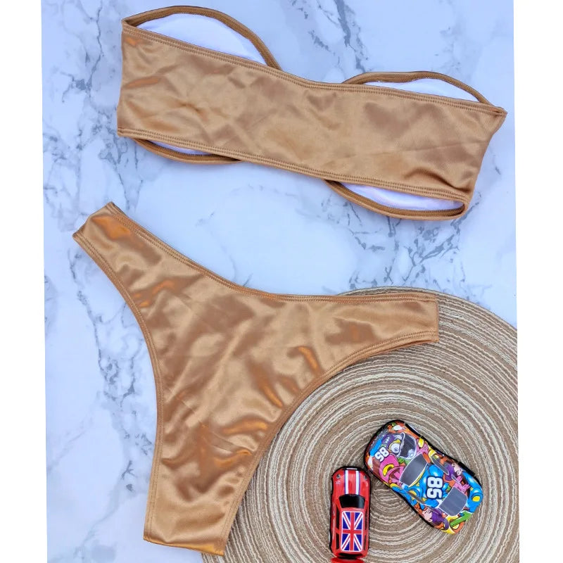 Bikini Bandeau con Tiras Ajustables
