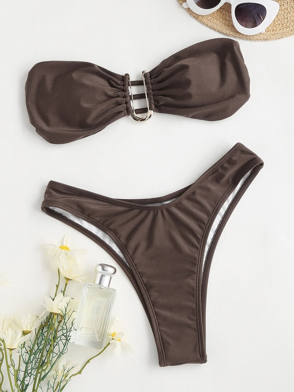 Bikini Bandeau con Tiras Ajustables