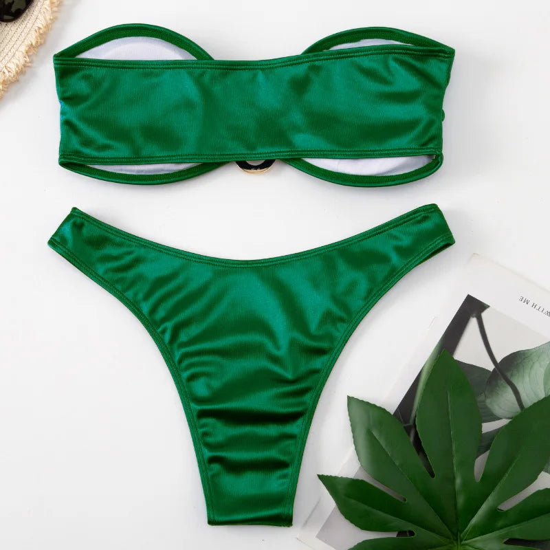 Bikini Bandeau con Tiras Ajustables