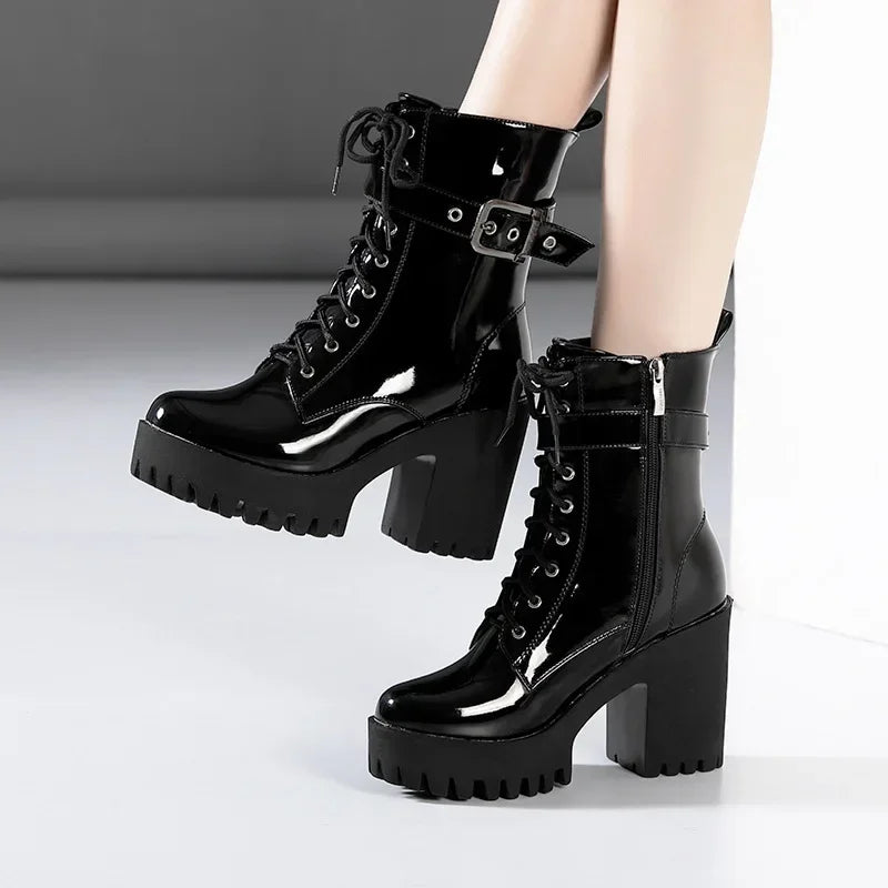 Botines de Tacón con Plataforma Tallas 32-43