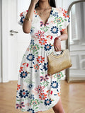 Vestido Midi Escote V Elegante