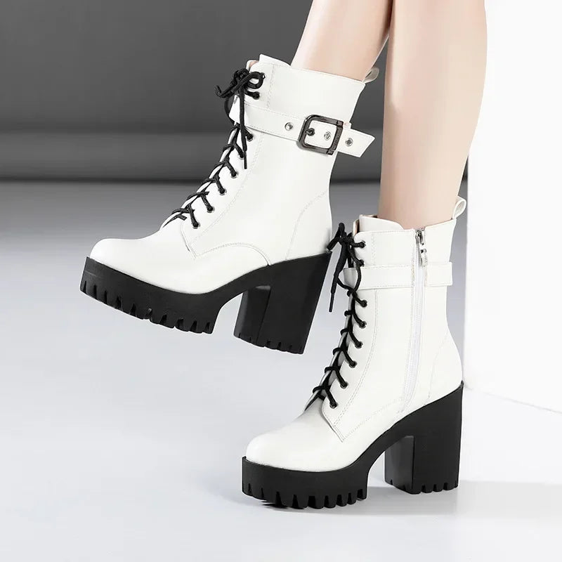 Botines de Tacón con Plataforma Tallas 32-43