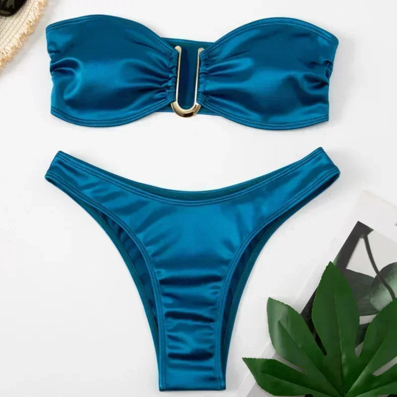 Bikini Bandeau con Tiras Ajustables
