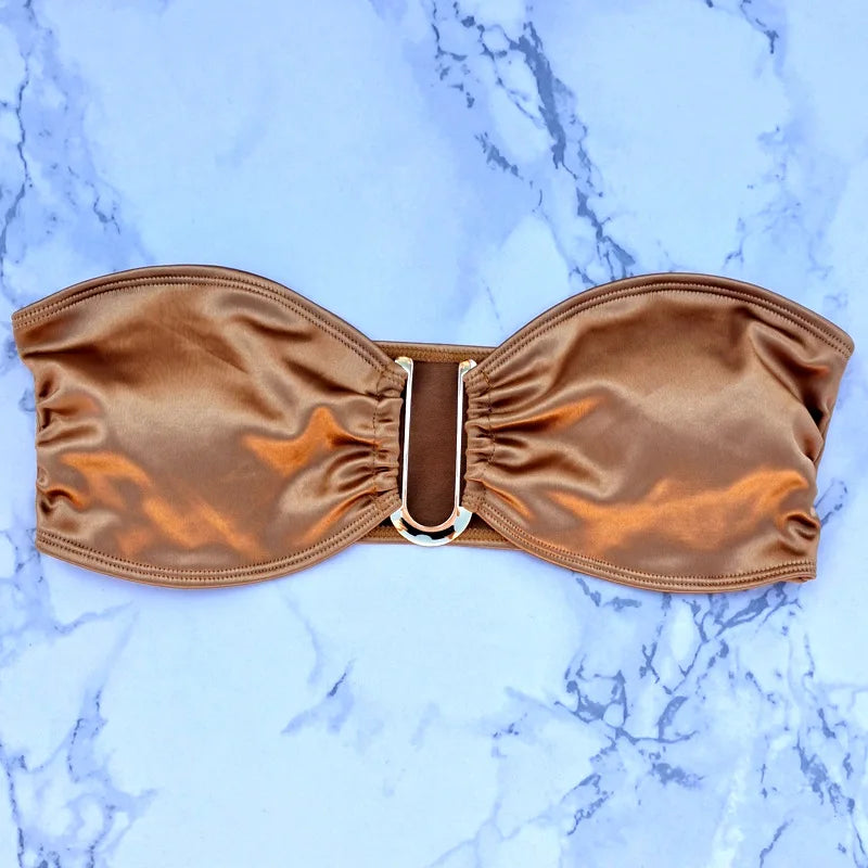 Bikini Bandeau con Tiras Ajustables