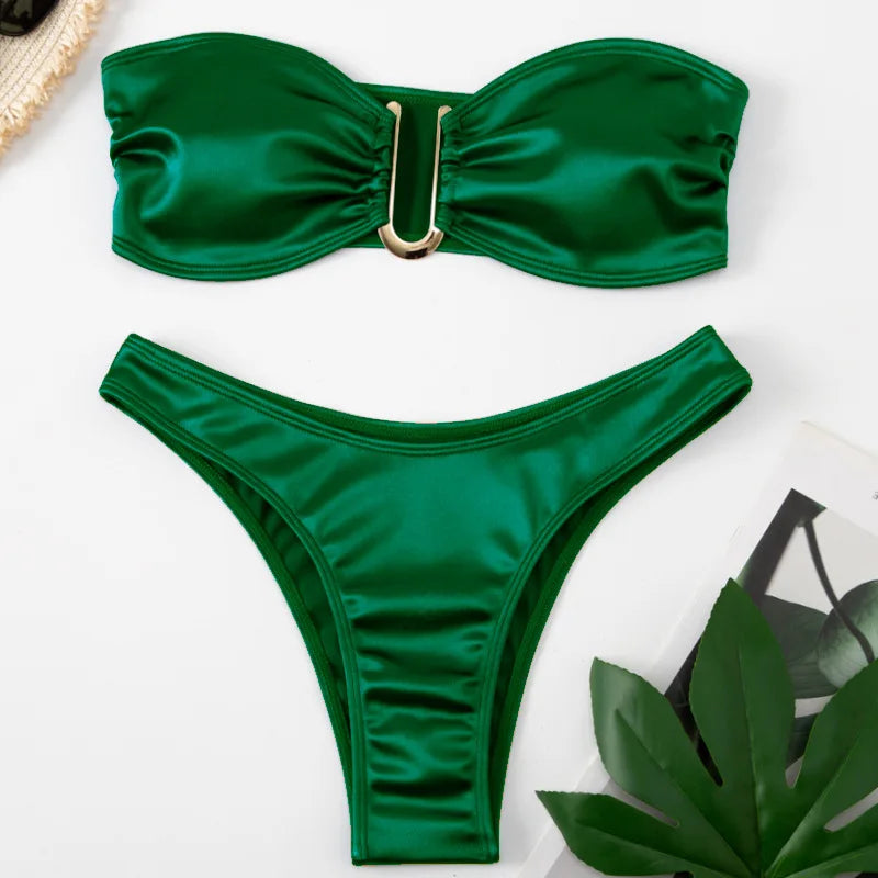 Bikini Bandeau con Tiras Ajustables