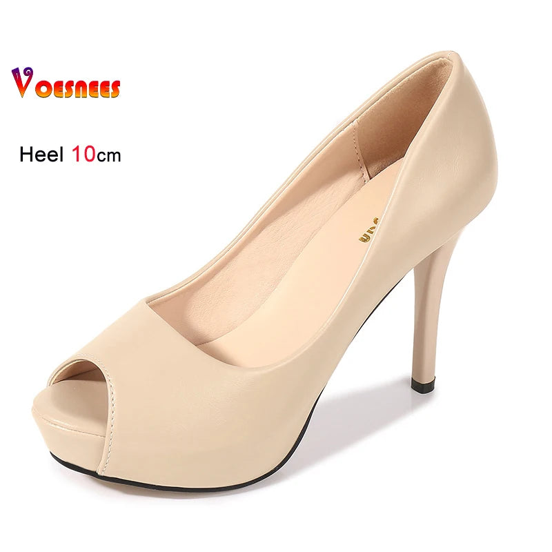 Zapatos de Tacón Alto Peep Toe