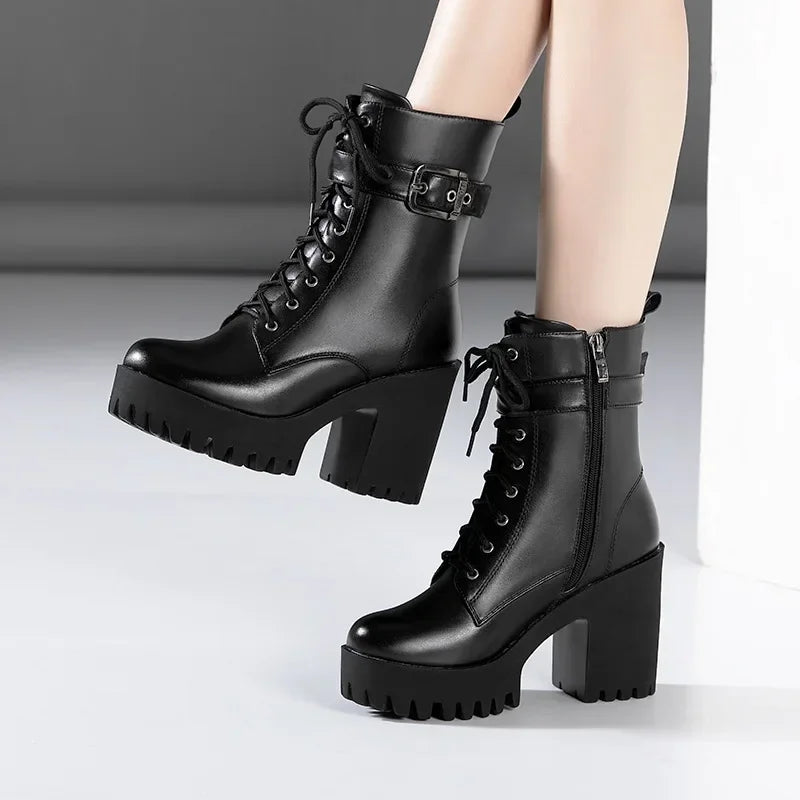 Botines de Tacón con Plataforma Tallas 32-43