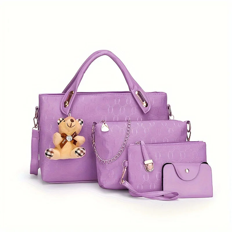 Set 4 Bolsos Geométricos con Cadena