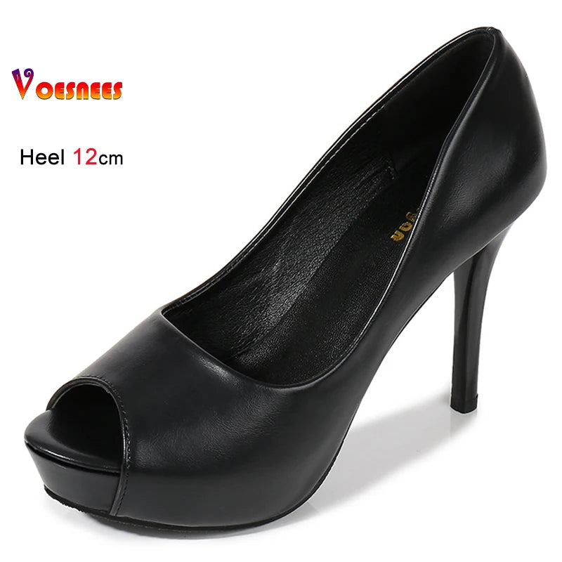 Zapatos de Tacón Alto Peep Toe