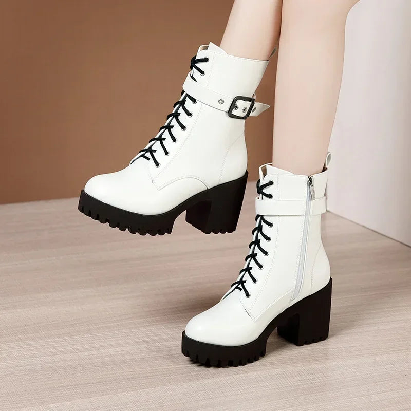 Botines de Tacón con Plataforma Tallas 32-43