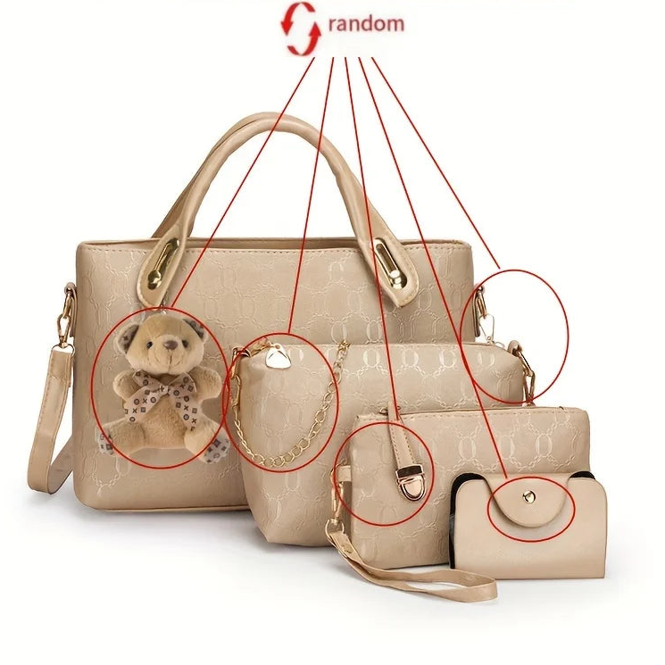 Set 4 Bolsos Geométricos con Cadena