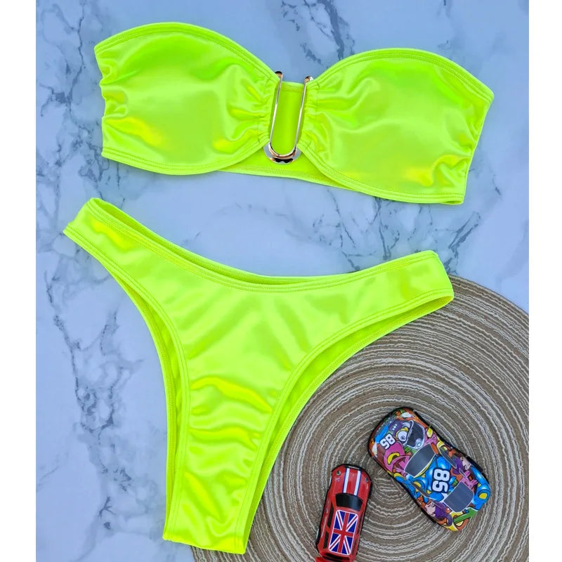 Bikini Bandeau con Tiras Ajustables