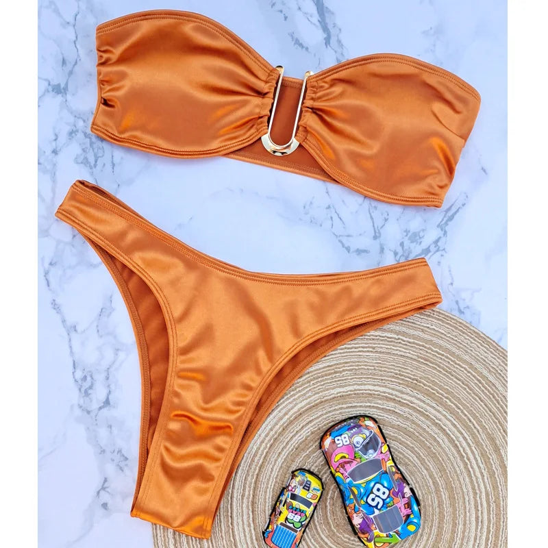 Bikini Bandeau con Tiras Ajustables