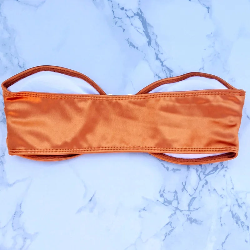 Bikini Bandeau con Tiras Ajustables