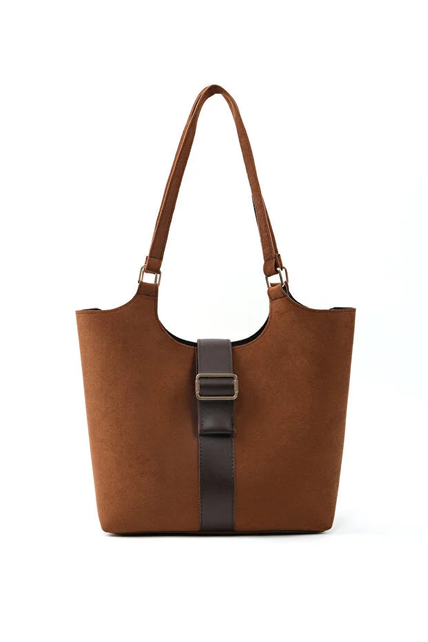 Bolso Bandolera Multifuncional de Piel Sintética — Camel